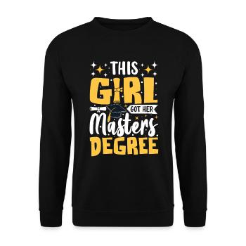 Lustige Masterklasse 2024 MBA Damen Masters - Unisex Pullover - Schwarz - Vorne - Alina (178cm) & Michal (187cm)