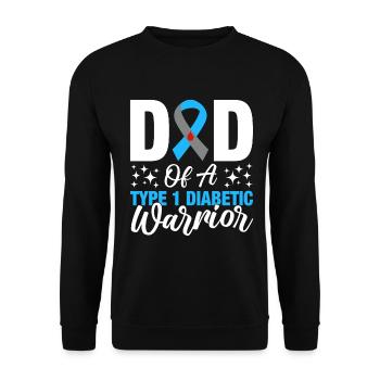 Père d’un diabète diabétique de type 1 diabétique DT1 - Sweat-shirt Unisexe - noir - Devant - Alina (178cm) & Michal (187cm)