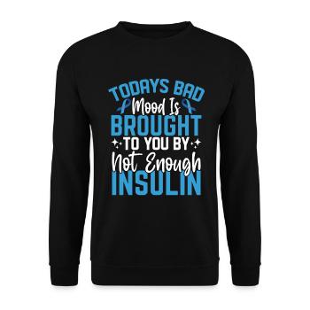 Lustige Diabetiker blaues und graues Band Diabetes - Unisex Pullover - Schwarz - Vorne - Alina (178cm) & Michal (187cm)