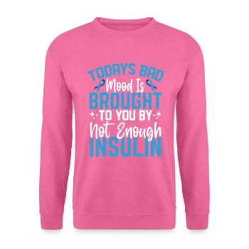 Funny Diabetic Blue and Grey Ribbon Diabetes - Unisex Sweatshirt - pink - Front