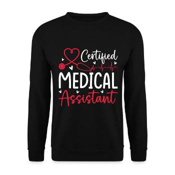 Zertifizierte medizinische Fachangestellte Lustige CMA-Krankenschwester - Unisex Pullover - Schwarz - Vorne - Alina (178cm) & Michal (187cm)