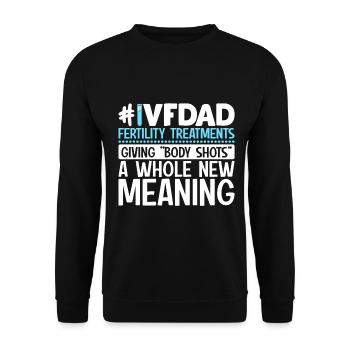 IVF Dad Funny Embryology Egg Retrieval 1 In 8 - Unisex Sweatshirt - black - Front - Alina (178cm) & Michal (187cm)