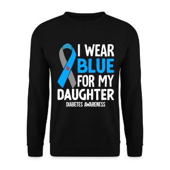 I Wear Blue for My Daughter Blue Ribbon Diabetes - Unisex Sweatshirt - black - Front - Alina (178cm) & Michal (187cm)