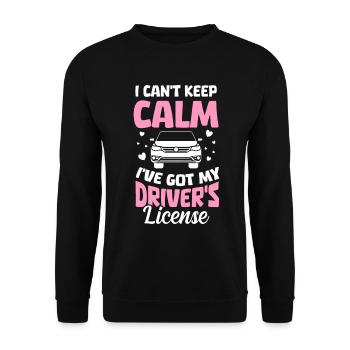 Ich kann nicht ruhig bleiben, ich habe meine Fahrer komisch - Unisex Pullover - Schwarz - Vorne - Alina (178cm) & Michal (187cm)
