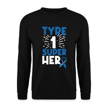 Typ 1 Diabetes Bewusstsein Bauchspeicheldrüse Insulin Blau - Unisex Pullover - Schwarz - Vorne - Alina (178cm) & Michal (187cm)