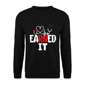 Verdient es Krankenschwester Lustige Krankenschwester - Unisex Pullover - Schwarz - Vorne - Alina (178cm) & Michal (187cm)