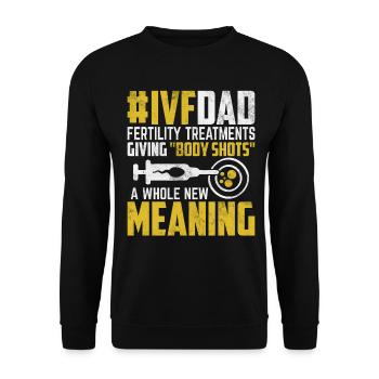 Fertility Treatments Funny IVF Egg Retrieval Day - Unisex Sweatshirt - black - Front - Alina (178cm) & Michal (187cm)