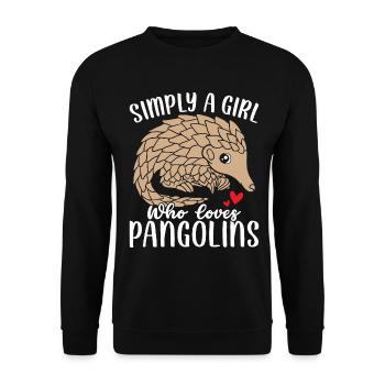 Simplement une fille qui aime les filles de pangolins drôles - Sweat-shirt Unisexe - noir - Devant - Alina (178cm) & Michal (187cm)