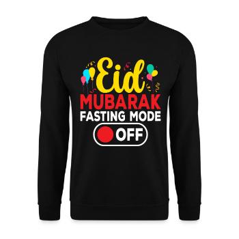 Eid Mubarak Fasting Mode Off Funny Islam Muslim - Unisex Sweatshirt - black - Front - Alina (178cm) & Michal (187cm)