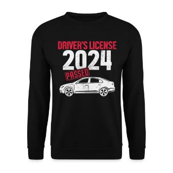 Driver's License 2024 Passed Funny Driving - Unisex Sweatshirt - black - Front - Alina (178cm) & Michal (187cm)
