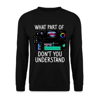 Welcher Teil von Don't You Understand Funny Video ist - Unisex Pullover - Schwarz - Vorne - Alina (178cm) & Michal (187cm)