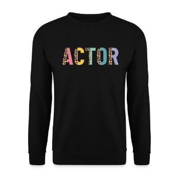 Actor Stage Performer Half Leopard Movie Actor - Unisex Sweatshirt - black - Front - Alina (178cm) & Michal (187cm)