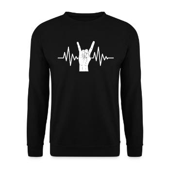 ASL Herzschlag Lustig Taub und Schwerhörig ASL - Unisex Pullover - Schwarz - Vorne - Alina (178cm) & Michal (187cm)