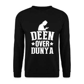 Deen Over Dunya Appréciation musulmane Islam sunnite - Sweat-shirt Unisexe - noir - Devant - Alina (178cm) & Michal (187cm)