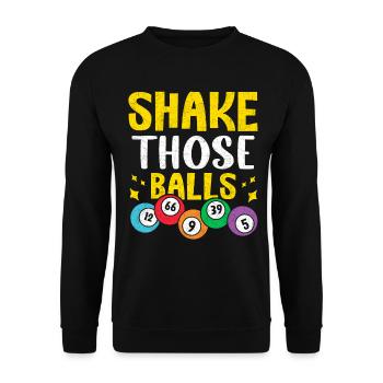 Schütteln Sie diese Bälle Bingo Lustiges Glücksspiel Bingo - Unisex Pullover - Schwarz - Vorne - Alina (178cm) & Michal (187cm)