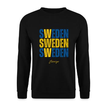 Flagge von Schweden, schwedischer Stolz - Unisex Pullover - Schwarz - Vorne - Alina (178cm) & Michal (187cm)