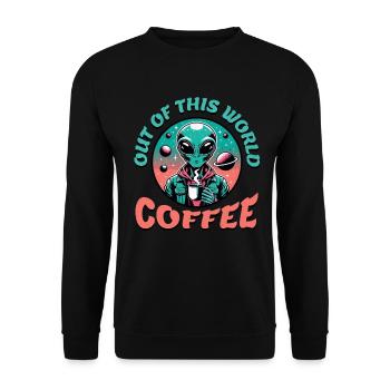 Out of This World Coffee - Alien Coffee - Unisex Sweatshirt - black - Front - Alina (178cm) & Michal (187cm)