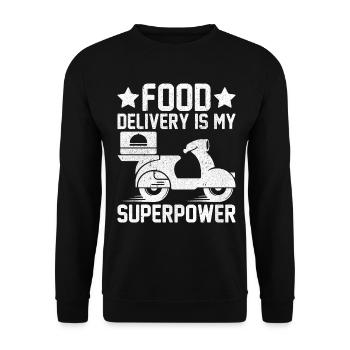 Essenslieferant Fahrer Dash Grubhub Lustige Lieferung - Unisex Pullover - Schwarz - Vorne - Alina (178cm) & Michal (187cm)