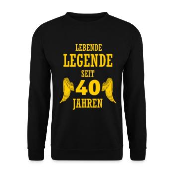 Lebende Legende 40 Jahre 40. Geburtstag witzig - Unisex Pullover - Schwarz - Vorne - Alina (178cm) & Michal (187cm)