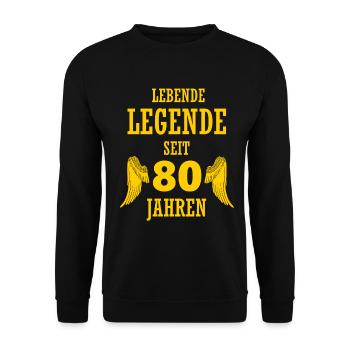 Légende vivante 80 ans 80e anniversaire drôle - Sweat-shirt Unisexe - noir - Devant - Alina (178cm) & Michal (187cm)