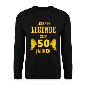 Légende vivante 50 ans 50e anniversaire drôle - Sweat-shirt Unisexe - noir - Devant - Alina (178cm) & Michal (187cm)