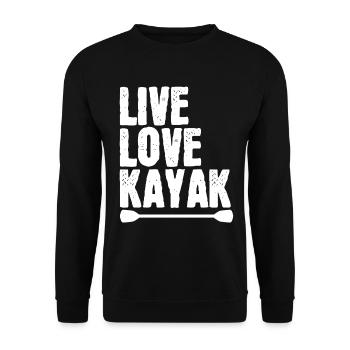 Live Love Kayak - Unisex Sweatshirt - black - Front - Alina (178cm) & Michal (187cm)