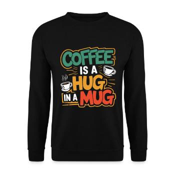 Coffee Hug - Unisex Sweatshirt - black - Front - Alina (178cm) & Michal (187cm)