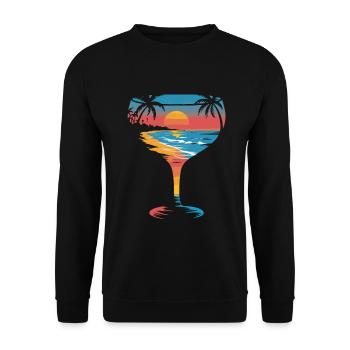 Summer sunset in cocktail glass - Unisex Sweatshirt - black - Front - Alina (178cm) & Michal (187cm)