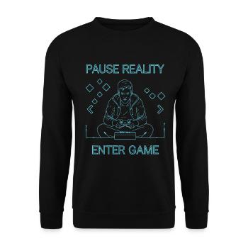 Pause Reality - Enter Game - Unisex Sweatshirt - black - Front - Alina (178cm) & Michal (187cm)