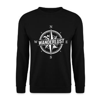 Wanderlust Kompass - Unisex Pullover - Schwarz - Vorne - Alina (178cm) & Michal (187cm)