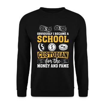 Gardien d’école Drôle Femme de ménage Gardienne - Sweat-shirt Unisexe - noir - Devant - Alina (178cm) & Michal (187cm)