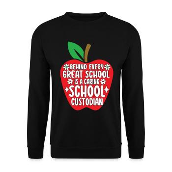 Concierge d’école Personnel d’entretien Drôle Nettoyage - Sweat-shirt Unisexe - noir - Devant - Alina (178cm) & Michal (187cm)