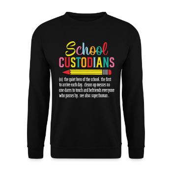 Schulaufseher Lustige Definition Reiniger - Unisex Pullover - Schwarz - Vorne - Alina (178cm) & Michal (187cm)