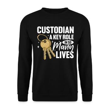 School Custodian Maid Cleaner Janitorial - Unisex Sweatshirt - black - Front - Alina (178cm) & Michal (187cm)