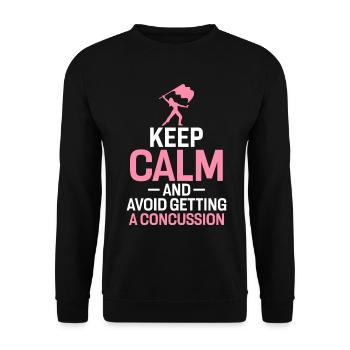 Keep Calm and Avoid Getting A Concussion Funny - Unisex Sweatshirt - black - Front - Alina (178cm) & Michal (187cm)