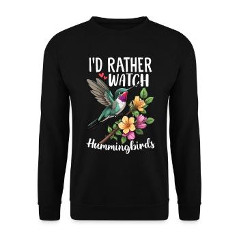 Je préfère regarder les colibris Nectar Bird - Sweat-shirt Unisexe - noir - Devant - Alina (178cm) & Michal (187cm)
