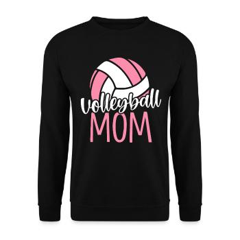 Volleyball Mom Bump Set Spike Lustiger Volleyball - Unisex Pullover - Schwarz - Vorne - Alina (178cm) & Michal (187cm)