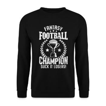 Fantasy Football Champion Funny FFL Commish Draft - Sweat-shirt Unisexe - noir - Devant - Alina (178cm) & Michal (187cm)