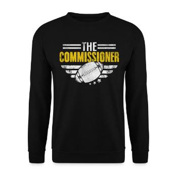 The Commissioner Funny Fantasy Football FFL Draft - Unisex Sweatshirt - black - Front - Alina (178cm) & Michal (187cm)