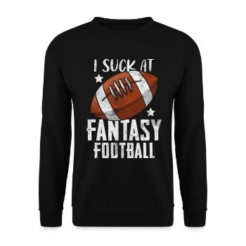 I Suck At Fantasy Football Commissioner Draft - Unisex Sweatshirt - black - Front - Alina (178cm) & Michal (187cm)