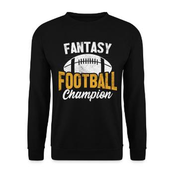 Fantasy Football Champion Commissioner Funny FFL - Unisex Sweatshirt - black - Front - Alina (178cm) & Michal (187cm)