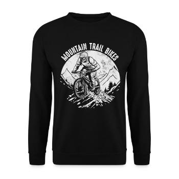 Mountain Trail Bikes Funny MTB Biker Offroad - Unisex Sweatshirt - black - Front - Alina (178cm) & Michal (187cm)