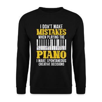 Je ne fais pas d’erreurs quand je joue du piano - Sweat-shirt Unisexe - noir - Devant - Alina (178cm) & Michal (187cm)