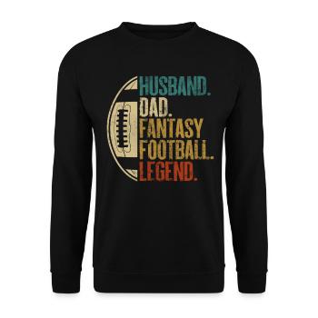 Mari papa Fantasy Football Légende Rétro FFL - Sweat-shirt Unisexe - noir - Devant - Alina (178cm) & Michal (187cm)