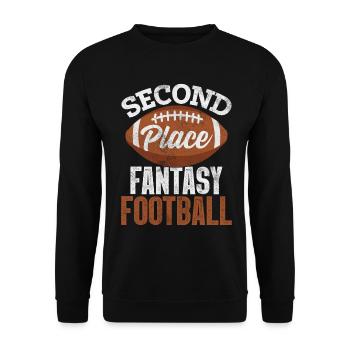 Second Place Fantasy Football Commissioner Funny - Unisex Sweatshirt - black - Front - Alina (178cm) & Michal (187cm)