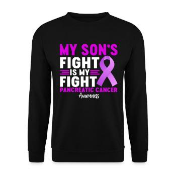 My Sons Fight Is My Fight Purple Ribbon - Unisex Sweatshirt - black - Front - Alina (178cm) & Michal (187cm)