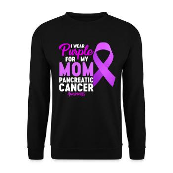 Je porte du violet pour ma mère Pancréas Disease Purple - Sweat-shirt Unisexe - noir - Devant - Alina (178cm) & Michal (187cm)