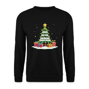 Funny Soccer Christmas Tree Team Sports Soccer - Unisex Sweatshirt - black - Front - Alina (178cm) & Michal (187cm)