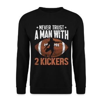 Funny Football Fantasy Draft Kickers Commissioner - Unisex Sweatshirt - black - Front - Alina (178cm) & Michal (187cm)