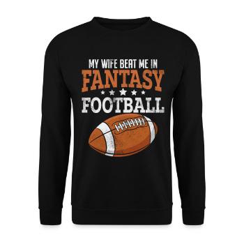 Funny Fantasy Football Husband Commissioner Draft - Unisex Sweatshirt - black - Front - Alina (178cm) & Michal (187cm)